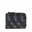 Milano Mltp Card Case W Zipper Dark Blac  GUESS