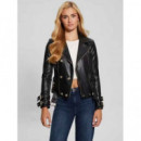 Myla Moto Jacket Jet Black Multi  GUESS