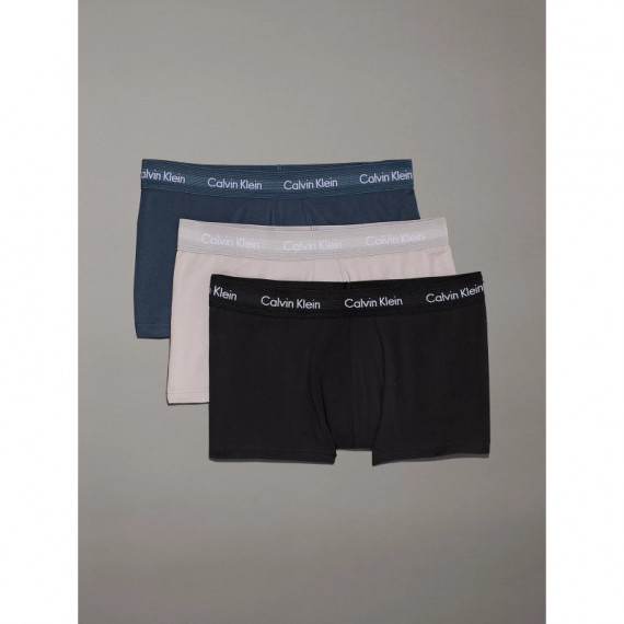 Tripack Low Rise Trunk Black, Hemisphere Blue  CALVIN KLEIN