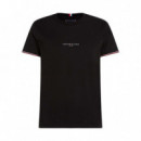 Camiseta Slim con Mangas Ribeteadas  TOMMY HILFIGER