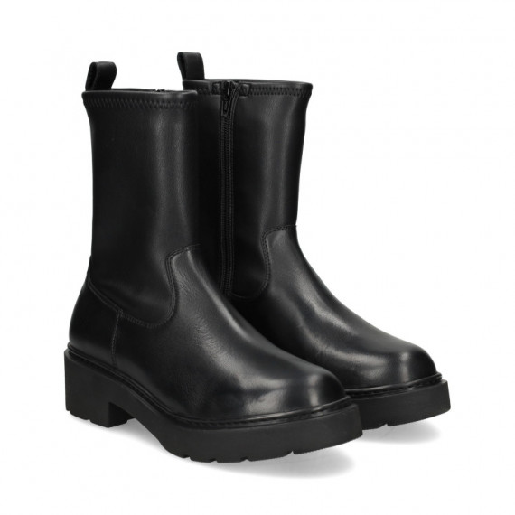 Botin Plataforma Piel Negro  UNISA