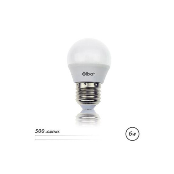 ELBAT Bombilla Led G45 E27 6W,500 Lumenes, 6500K ,luz Fria EB0487