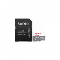 SANDISK Micro Sd 64GB Ultra con Adaptador  Clase 10 / 100MBS