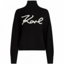 KARL LAGERFELD - Soutache Signature Chunky Knit - 998 - 246W2000/998