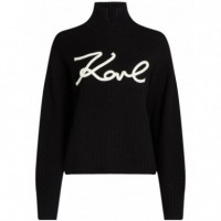 KARL LAGERFELD - Soutache Signature Chunky Knit - 998 - 246W2000/998