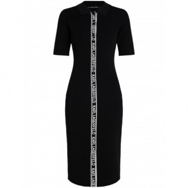 KARL LAGERFELD - Sslv Logo Knit Dress - 999 - 246W1320/999