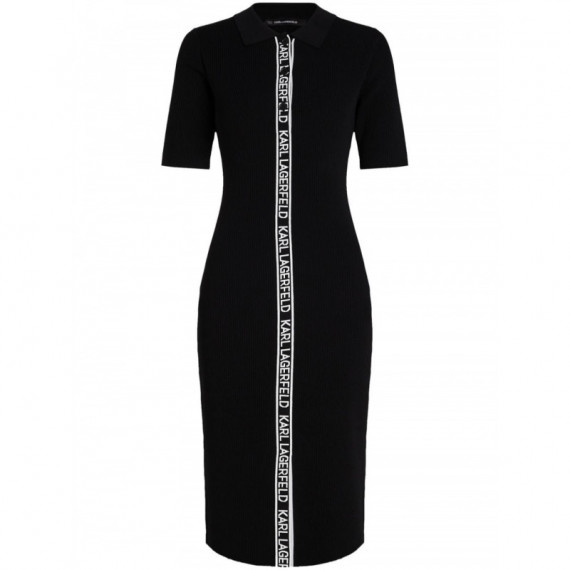 KARL LAGERFELD - Sslv Logo Knit Dress - 999 - 246W1320/999