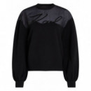 KARL LAGERFELD - Fabric Mix Signature Sweat - 999 - 246W1806/999