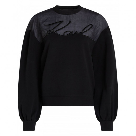 KARL LAGERFELD - Fabric Mix Signature Sweat - 999 - 246W1806/999