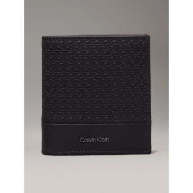 Nano Mono Trifold 6CC W/coin Black Nano  CALVIN KLEIN