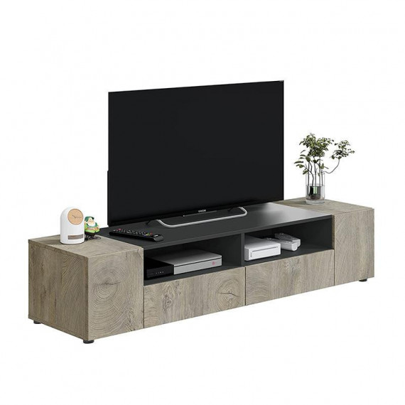 Mueble TV con 4 Puertas 36X138X42CM Gris Antracita/r. Alaska MOMI