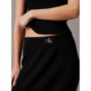 Woven Label Sweater Skirt Ck Black  CALVIN KLEIN