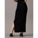 Woven Label Sweater Skirt Ck Black  CALVIN KLEIN