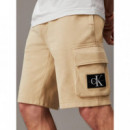 Monologo Badge Short Pale Khaki  CALVIN KLEIN