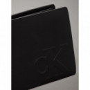 Logo Emboss Bifold W/coin Black  CALVIN KLEIN