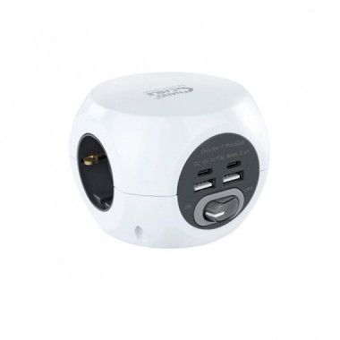 REGLETA NANOCABLE 3XSCHUKO + 2XUSB-C + 2XUSB-A 16A