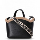 KARL LAGERFELD - K/circle Sp Sm Tote Shearling - A999 - 246W3084/A999