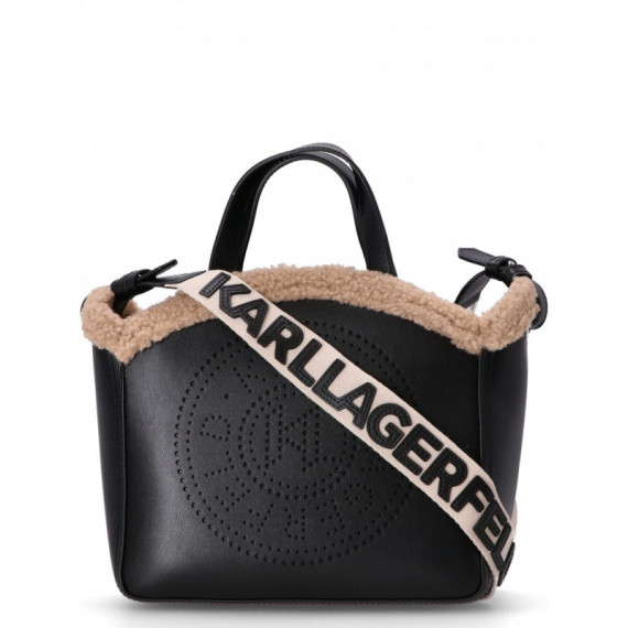 KARL LAGERFELD - K/circle Sp Sm Tote Shearling - A999 - 246W3084/A999