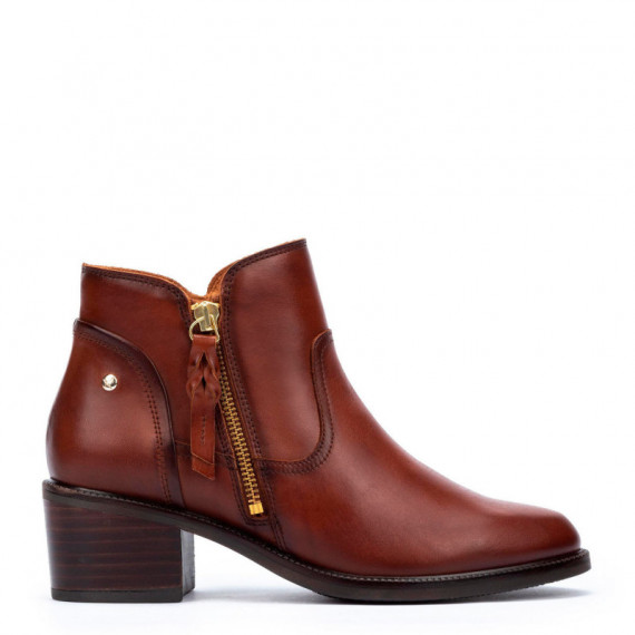 PIKOLINOS Botas con Cremallera y Tacón Medio W2D-8674-COGNAC