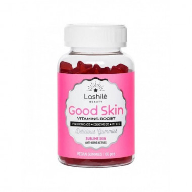 Good Skin sin Azucar 60 Gominolas Sabor Fresa  LASHILE BEAUTY FULL STORE UNLIMITED