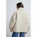 Chaquetas Mujer Abrigo 24COLOURS Felpa Beige