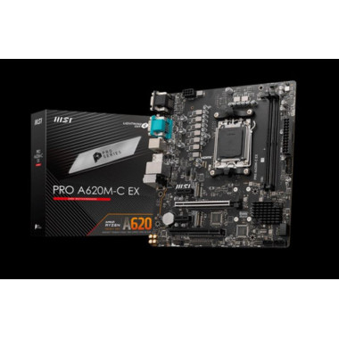 MSI Placa Base  Pro A620M-C AM5 Matx 2XDDR5 MATX/2XDDR5/1 X Vga/ 1 Xhdmi/ 1 X Usb-c