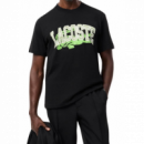 Camiseta LACOSTE Maxi Logo Frontal Negra