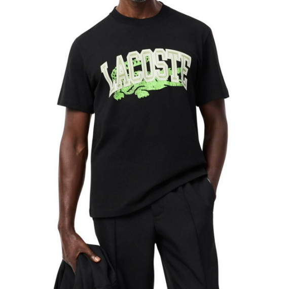 Camiseta LACOSTE Maxi Logo Frontal Negra