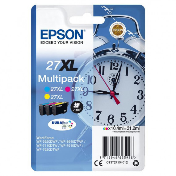 Tinta EPSON C13T27154012 Multipack 3 Colores 27XL