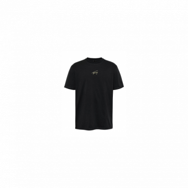 Camiseta Tommy Reg Gold Signature Negro