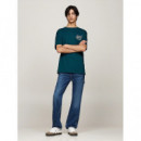 Camiseta Tommy Reg Spray Verde  TOMMY JEANS