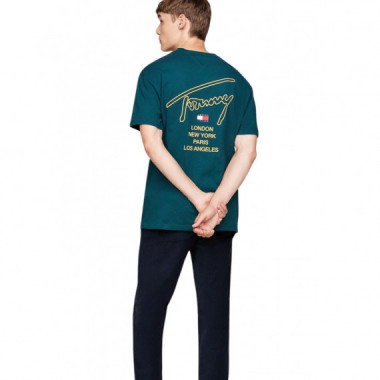 Camiseta Tommy Reg Signature City Verde