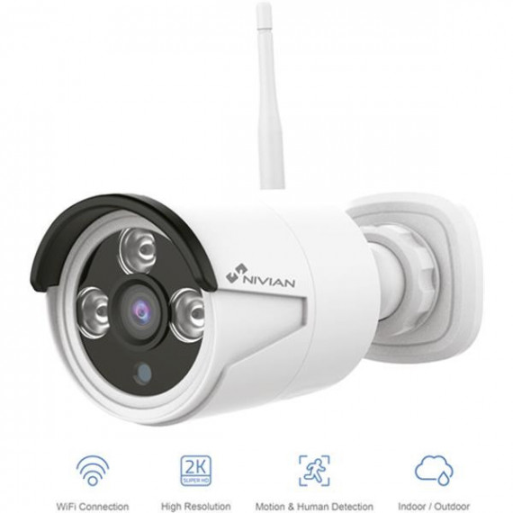 Camara Vigilancia NIVIAN Exterior para Ampliacion Kit Cctv KIT830W