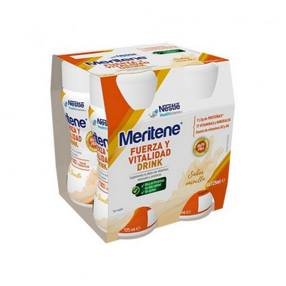 MERITENE FUERZA Y VITALIDAD DRINK 4 BOTELLAS 180 ML PACK SABOR VAINILLA