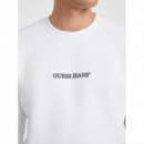 Sudadera Guess Jeans logo embro blanca