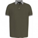 MULTI STRIPE COLLAR REG POLO ARMY GREEN