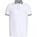 MULTI STRIPE COLLAR REG POLO WHITE