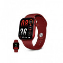 KSIX Reloj Smartwatch URBAN5 Rojo Ritmo Cardiaco,Calorias,Monitor Sueño,Carga Magnetica