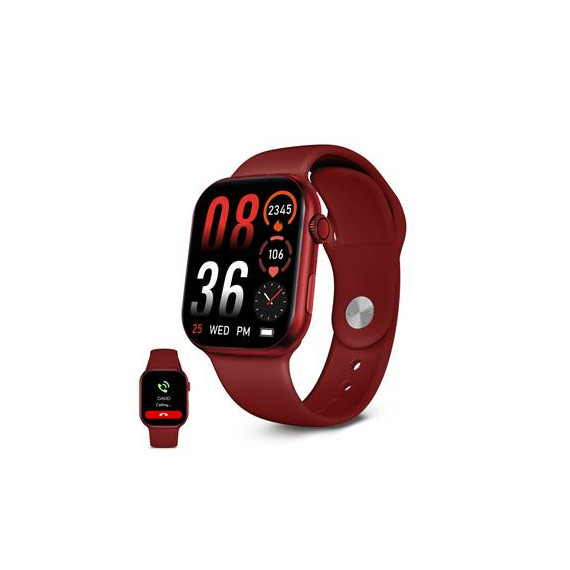 KSIX Reloj Smartwatch URBAN5 Rojo Ritmo Cardiaco,Calorias,Monitor Sueño,Carga Magnetica