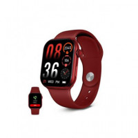 KSIX Reloj Smartwatch URBAN5 Rojo Ritmo Cardiaco,calorias,monitor Sueño,carga Magnetica