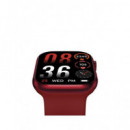 KSIX Reloj Smartwatch URBAN5 Rojo Ritmo Cardiaco,Calorias,Monitor Sueño,Carga Magnetica