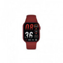 KSIX Reloj Smartwatch URBAN5 Rojo Ritmo Cardiaco,Calorias,Monitor Sueño,Carga Magnetica