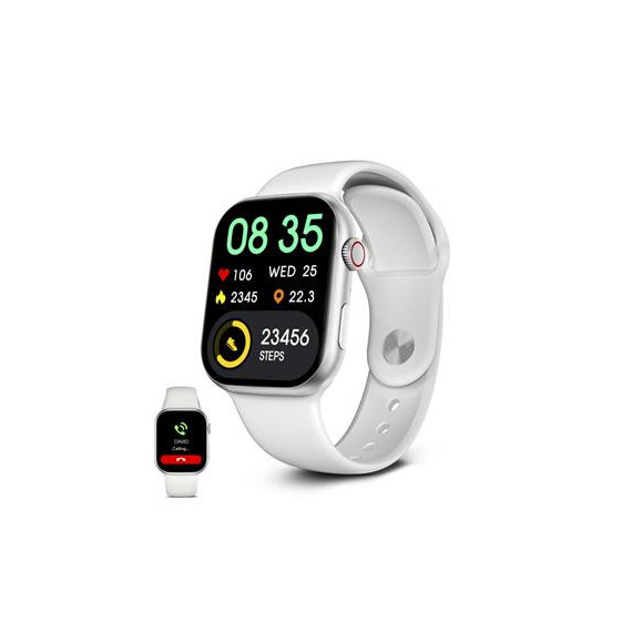 KSIX Reloj Smartwatch URBAN5 Blanco Ritmo Cardiaco,Calorias,Monitor Sueño,Carga Magnetica