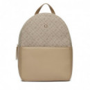 Th Jacquard Backpack Beige  TOMMY HILFIGER