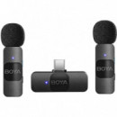 BOYA BY-V20 Pack 2 Micrófonos Lavalier Inalámbrico Con usb-c