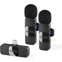 BOYA BY-V2 Kit 2 Micrófonos Inalámbrico con Conexión Lighting