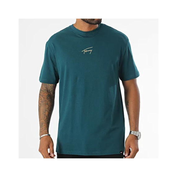 Camiseta Tommy Reg Gold Signature Verde  TOMMY JEANS