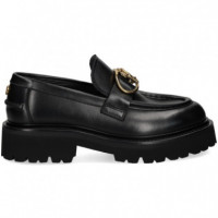 Mocasin Plat.eslabon Piel Negro  ROBERTO CAVALLI