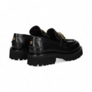 Mocasin Plat.eslabon Piel Negro  ROBERTO CAVALLI