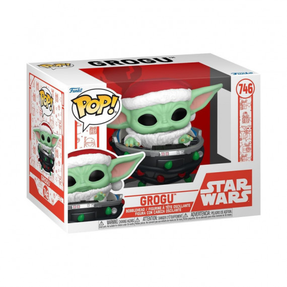 FUNKO Pop Grogu Navideño en Cuna Star Wars 746